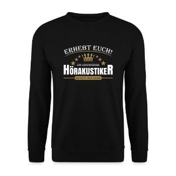 Hörakustiker - Unisex Pullover - Schwarz - Vorne - Alina (178cm) & Michal (187cm)