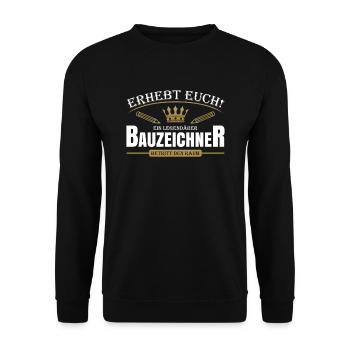 Bauzeichner - Unisex Pullover - Schwarz - Vorne - Alina (178cm) & Michal (187cm)