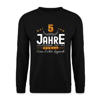5 Jahre Lieblingsehemann - Unisex Pullover - Schwarz - Vorne - Alina (178cm) & Michal (187cm)
