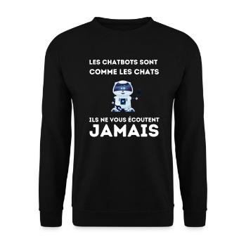 Les chatbots sont comme les chats - Sweat-shirt Unisexe - noir - Devant - Alina (178cm) & Michal (187cm)