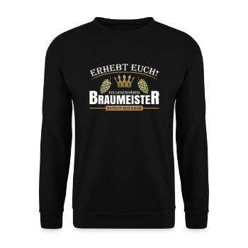 Legendärer Braumeister - Unisex Pullover - Schwarz - Vorne - Alina (178cm) & Michal (187cm)