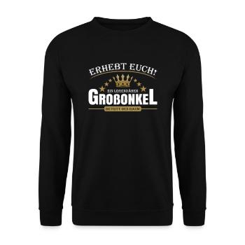 Legendärer Großonkel - Unisex Pullover - Schwarz - Vorne - Alina (178cm) & Michal (187cm)