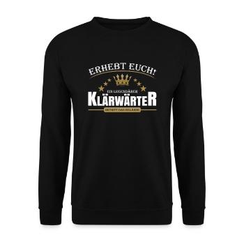 Klärwärter - Unisex Pullover - Schwarz - Vorne - Alina (178cm) & Michal (187cm)