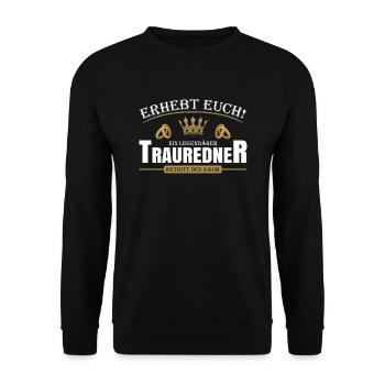 Trauredner - Unisex Pullover - Schwarz - Vorne - Alina (178cm) & Michal (187cm)