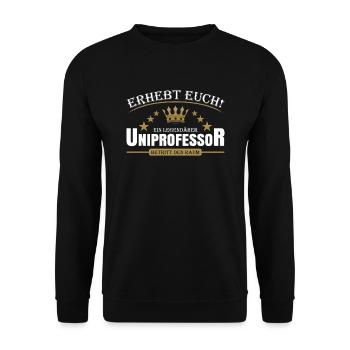 Uniprofessor - Unisex Pullover - Schwarz - Vorne - Alina (178cm) & Michal (187cm)