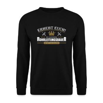 Rohrleitungsbauer - Unisex Pullover - Schwarz - Vorne - Alina (178cm) & Michal (187cm)