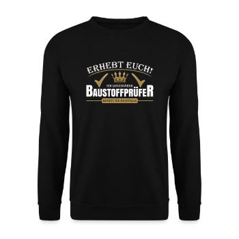 Baustoffprüfer - Unisex Pullover - Schwarz - Vorne - Alina (178cm) & Michal (187cm)