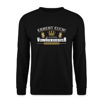 Vermögensberater - Unisex Pullover - Schwarz - Vorne - Alina (178cm) & Michal (187cm)