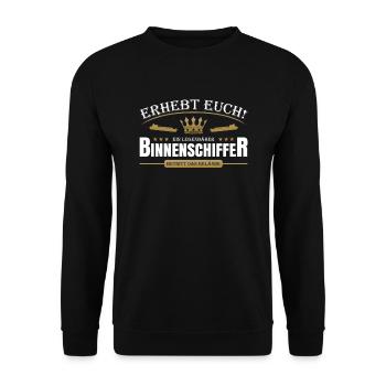 Binnenschiffer - Unisex Pullover - Schwarz - Vorne - Alina (178cm) & Michal (187cm)