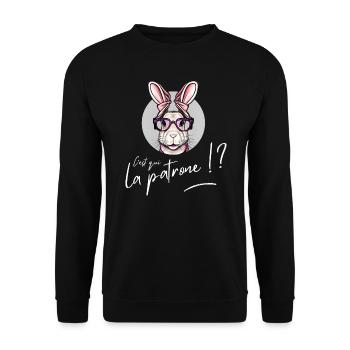 Who's the boss rabbit funny bunny easter day - Unisex Sweatshirt - black - Front - Alina (178cm) & Michal (187cm)