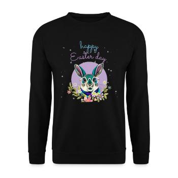 Funny rabbit funny glasses bunny easter day - Unisex Sweatshirt - black - Front - Alina (178cm) & Michal (187cm)