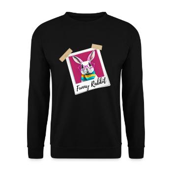 Funny rabbit lapin drôle lunettes bunny easter day - Sweat-shirt Unisexe - noir - Devant - Alina (178cm) & Michal (187cm)