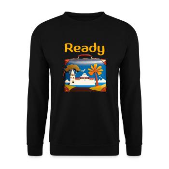 "Ready to travel", t-shirt van life - Sweat-shirt Unisexe - noir - Devant - Alina (178cm) & Michal (187cm)