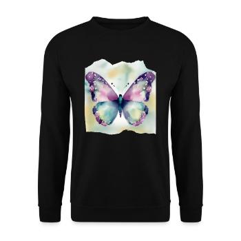 Butterflies pattern - Sweat-shirt Unisexe - noir - Devant - Alina (178cm) & Michal (187cm)