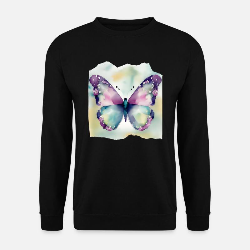 Butterflies pattern - Unisex Sweatshirt - black