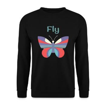 Butterflies pattern - Sweat-shirt Unisexe - noir - Devant - Alina (178cm) & Michal (187cm)
