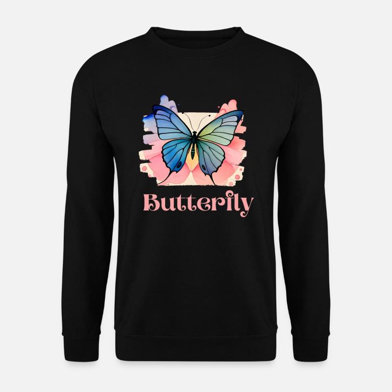 Butterflies pattern - Unisex Sweatshirt - black