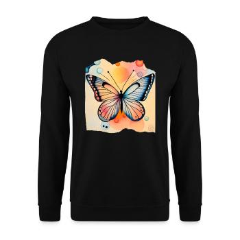 Butterflies pattern - Sweat-shirt Unisexe - noir - Devant - Alina (178cm) & Michal (187cm)