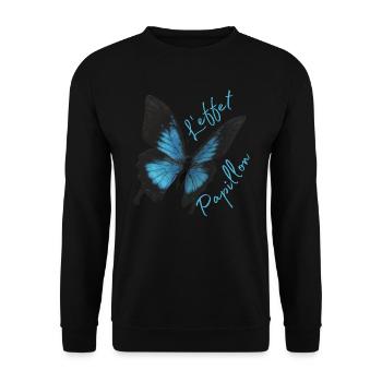 Butterflies pattern - Sweat-shirt Unisexe - noir - Devant - Alina (178cm) & Michal (187cm)