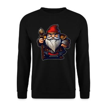 Little creepy dwarf leprechaun wizard magician magician - Unisex Sweatshirt - black - Front - Alina (178cm) & Michal (187cm)