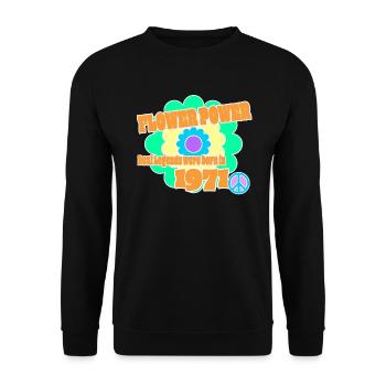 Flower Power Année de naissance 1971 Peace Flower Hippie - Sweat-shirt Unisexe - noir - Devant - Alina (178cm) & Michal (187cm)