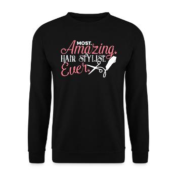 Hair Stylist Amazing Hair Stylist - Unisex Sweatshirt - black - Front - Alina (178cm) & Michal (187cm)