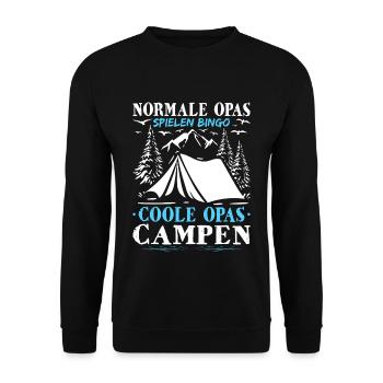 Cool Grandpas Camping Pensioner Caravan Camper - Unisex Sweatshirt - black - Front - Alina (178cm) & Michal (187cm)