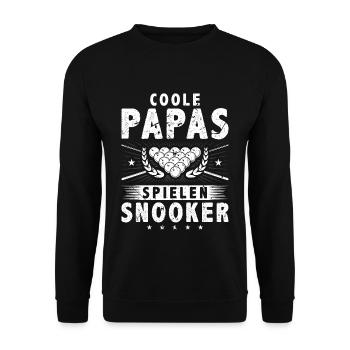 Coole Papas Spielen Snooker - Unisex Pullover - Schwarz - Vorne - Alina (178cm) & Michal (187cm)