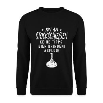 Stockschießen Eisstockschiessen - Unisex Pullover - Schwarz - Vorne - Alina (178cm) & Michal (187cm)