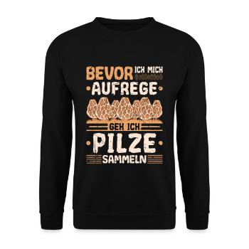 Pilze Sammeln Schwammerl - Unisex Pullover - Schwarz - Vorne - Alina (178cm) & Michal (187cm)