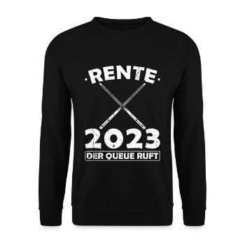 Rente 2023 Billiard Queue Ruhestand Billard - Unisex Pullover - Schwarz - Vorne - Alina (178cm) & Michal (187cm)