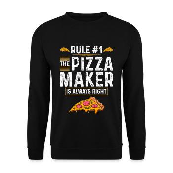 Pizza Baker Männer Pizzabäcker - Unisex Pullover - Schwarz - Vorne - Alina (178cm) & Michal (187cm)