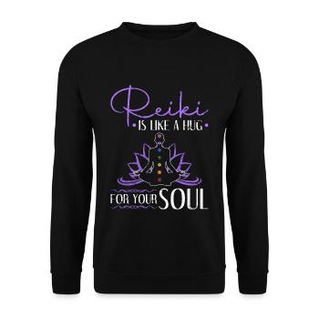 Reiki Chakra - Unisex Pullover - Schwarz - Vorne - Alina (178cm) & Michal (187cm)