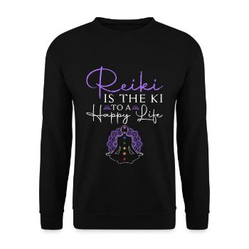 Reiki Ki Glückliches Leben Spirituelle Heilung - Unisex Pullover - Schwarz - Vorne - Alina (178cm) & Michal (187cm)