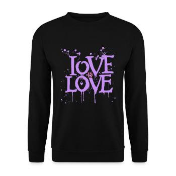 Liebe ist Liebe, LGBT-Stolz für Verliebte - Unisex Pullover - Schwarz - Vorne - Alina (178cm) & Michal (187cm)