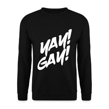 Yay Gay - LGBT Christopher Street Day CSD - Unisex Sweatshirt - black - Front - Alina (178cm) & Michal (187cm)