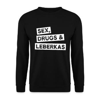 Sex Drugs Leberkäs | Cadeau drôle de Bavière - Sweat-shirt Unisexe - noir - Devant - Alina (178cm) & Michal (187cm)