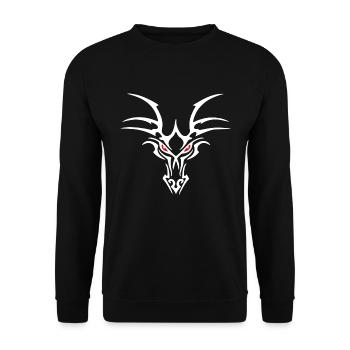 Drachenkopf weiß - Unisex Pullover - Schwarz - Vorne - Alina (178cm) & Michal (187cm)