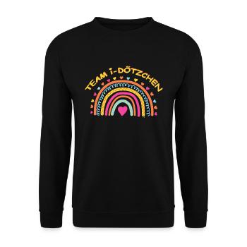 i-dötzchen Einschulung idötzchen Schulbeginn 1.Tag - Unisex Pullover - Schwarz - Vorne - Alina (178cm) & Michal (187cm)