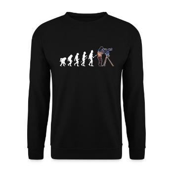 Astronomie Evolution Astrofotografie Geschenk - Unisex Pullover - Schwarz - Vorne - Alina (178cm) & Michal (187cm)