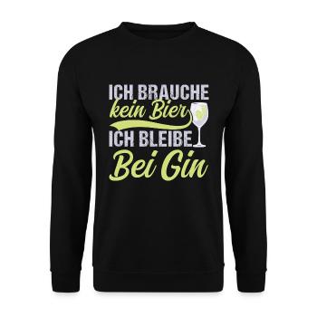 Gin Longdrink Ich brauche kein Bier - Unisex Pullover - Schwarz - Vorne - Alina (178cm) & Michal (187cm)