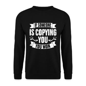Funny Social Media Influencing Humor An Internet - Unisex Pullover - Schwarz - Vorne - Alina (178cm) & Michal (187cm)