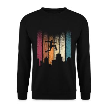 parkour parkour traceur cityrun freerun jumping - Unisex Pullover - Schwarz - Vorne - Alina (178cm) & Michal (187cm)