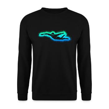 Schwimmen Schwimmsport Schwimm Jungen Schwimmer - Unisex Pullover - Schwarz - Vorne - Alina (178cm) & Michal (187cm)