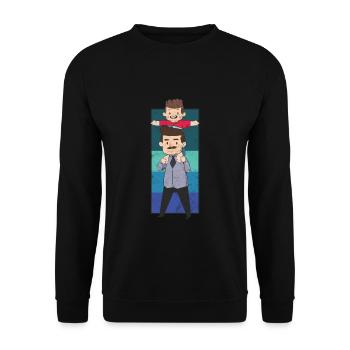 Father Son Fathers Day Dad Saying Tshirt - Unisex Sweatshirt - black - Front - Alina (178cm) & Michal (187cm)