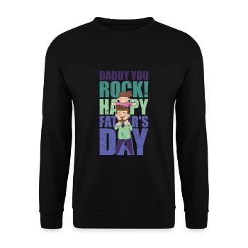 Father's Day Father's Day Daddy You Rock Shirt - Unisex Sweatshirt - black - Front - Alina (178cm) & Michal (187cm)