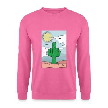 Fick Dich Stinkefinger Kaktus Geschenk - Unisex Pullover - Pink - Vorne