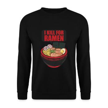 Ramen Kawaii Instant Noodle Soup Anime - Unisex Pullover - Schwarz - Vorne - Alina (178cm) & Michal (187cm)