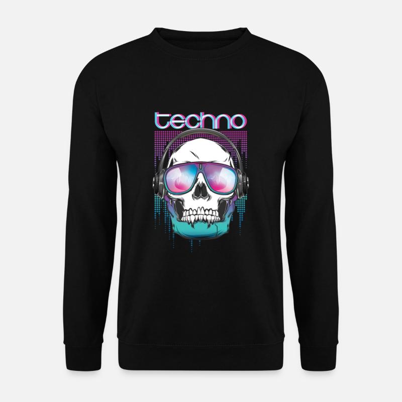 Psytrance Crâne Techno MDMA - Sweat-shirt Unisexe - noir