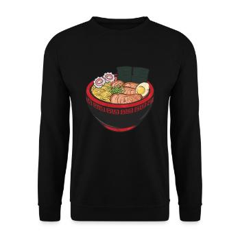 Ramen Kawaii Instant Noodle Soup Anime - Unisex Pullover - Schwarz - Vorne - Alina (178cm) & Michal (187cm)